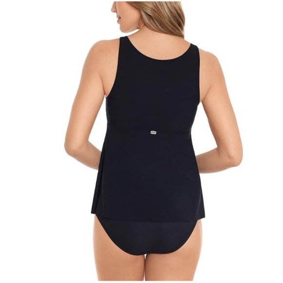 Amoressa by MIRACLESUIT Northern Lights Nova TANKINI TOP Size 8 Black NEW $142 - Picture 3 of 8